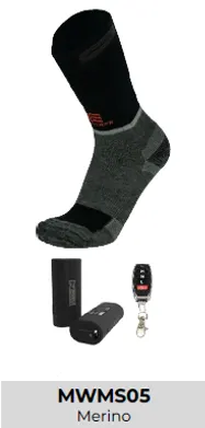 Recalled Fieldsheer Apparel Technologies Heated Socks – Model MWMS05 – Merino in black/gray