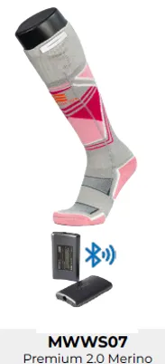 Recalled Fieldsheer Apparel Technologies Heated Socks – Model MWWS07 – Premium 2.0 Merino in gray/pink