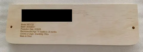 Step of Recalled Woodure Kitchen Step Stool With Model Number